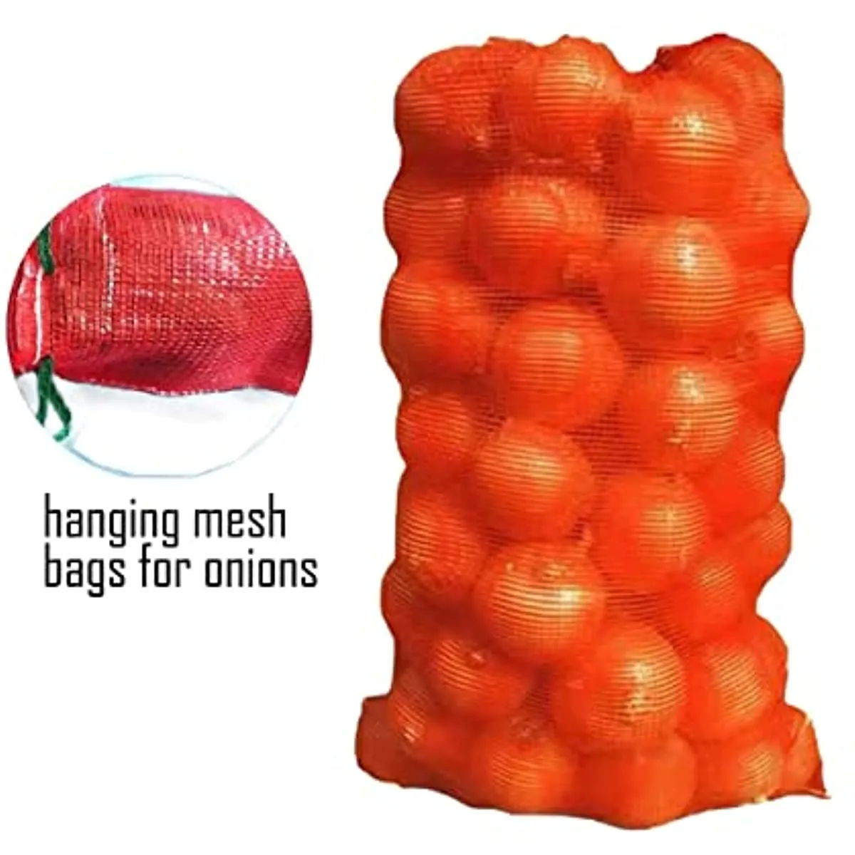 1 Bushel (50 lb) Red Tubular Mesh Bag - 21" x 32" Pack of 300