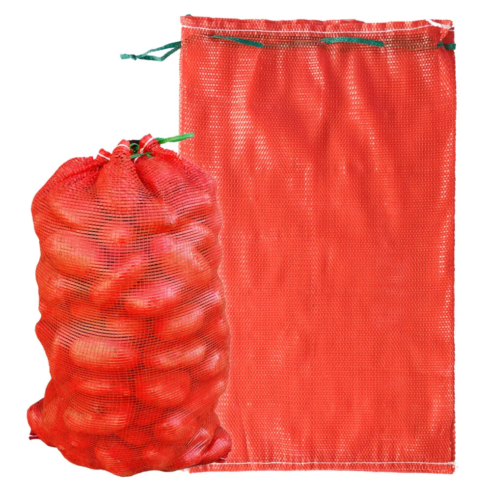 1 Bushel (50 lb) Red Tubular Mesh Bag - 21" x 32" Pack of 300