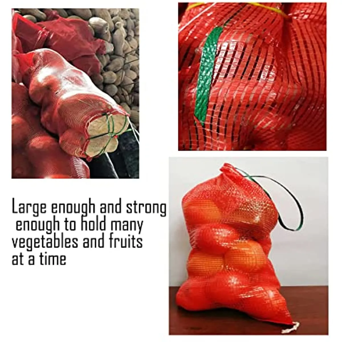 1 Bushel (50 lb) Red Tubular Mesh Bag - 21" x 32" Pack of 300