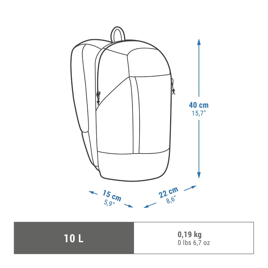 10 L Hiking Backpack, Arpenaz NH100