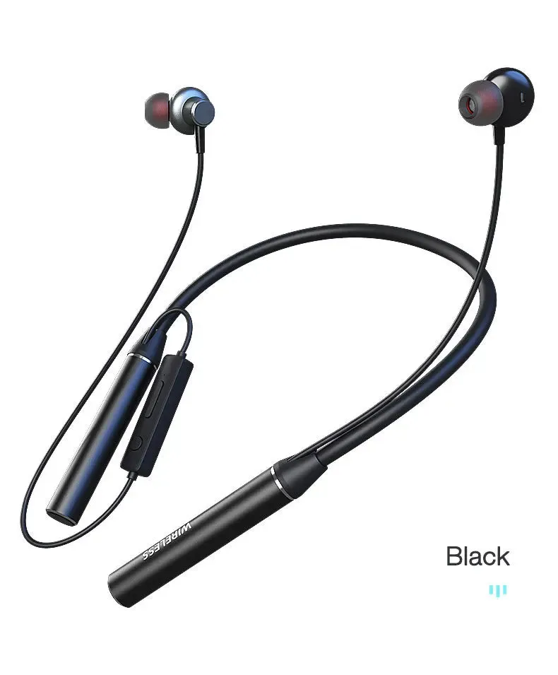 180 Hour Endurance Bluetooth Bass Stereo Wireless Neckband Earphones with Mic