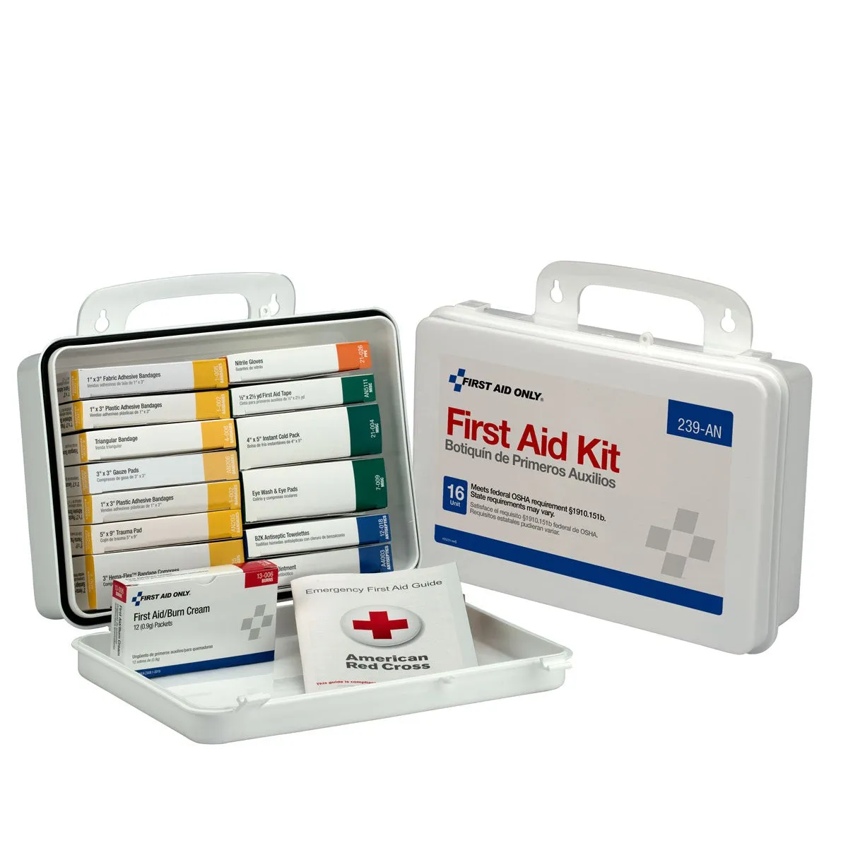 25 Person Unitized Plastic First Aid Kit, OSHA Compliant - W-239-AN