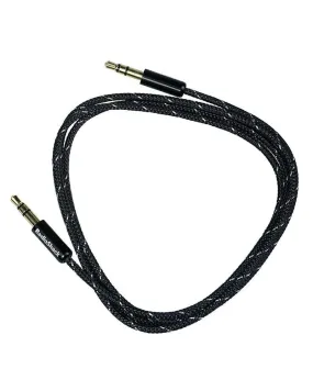 3-Foot 1/8" (3.5mm) Stereo to Stereo Audio Braided Cable - Black