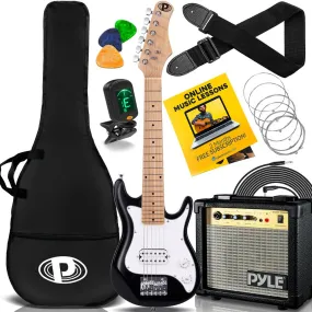 6-String Kids Electric Guitar Kit- Includes Amplifier With Accessory Kit (Black)