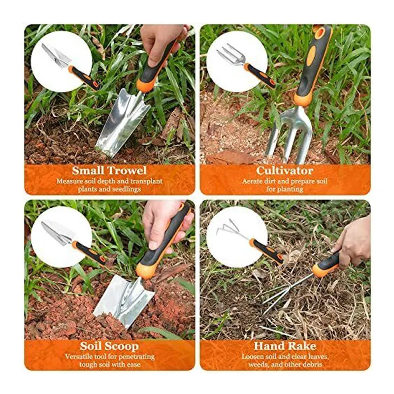 6Pcs Heavy Duty Stainless Steel Gardening Tool Set With Storage Bag Fh-02