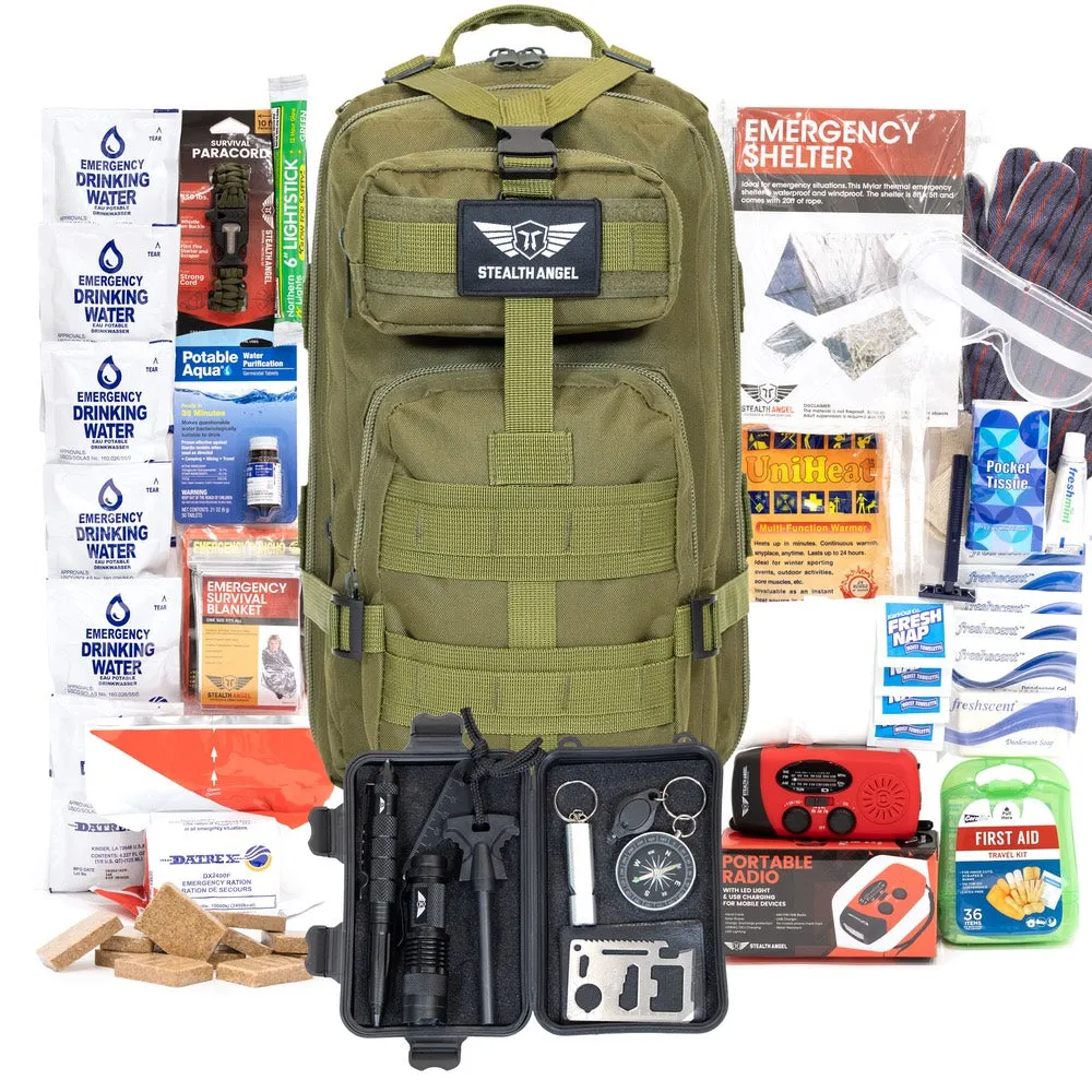 72 Hour Emergency Preparedness Kits | 1-5 Person Survival Bag System | Stealth Angel Survival