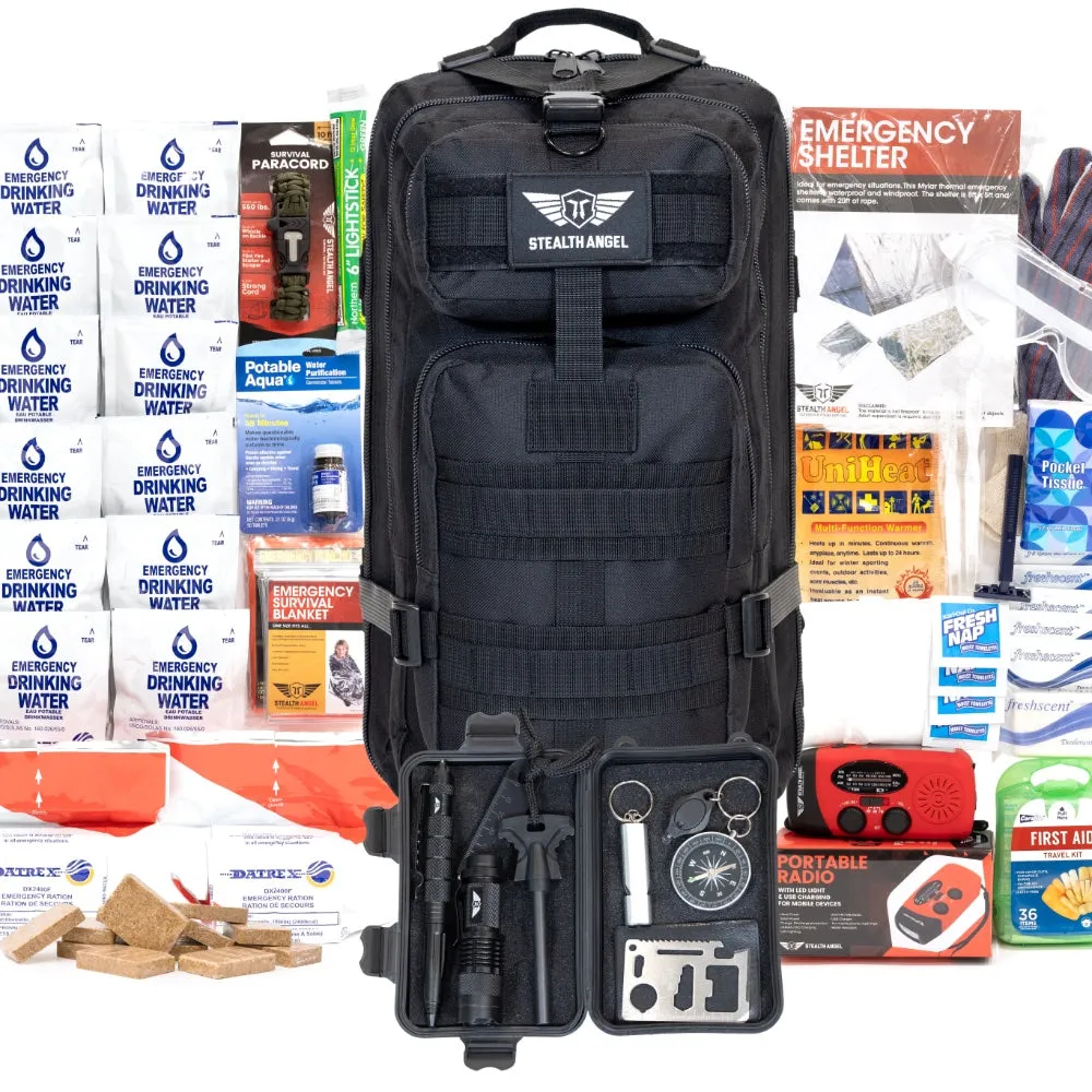 72 Hour Emergency Preparedness Kits | 1-5 Person Survival Bag System | Stealth Angel Survival