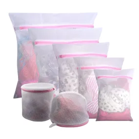 7Pcs Mesh Laundry Bags with Premium-Pink