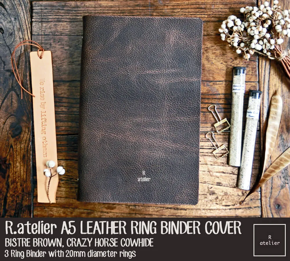 A5 Refillable Notebook Leather Ring Binder Cover