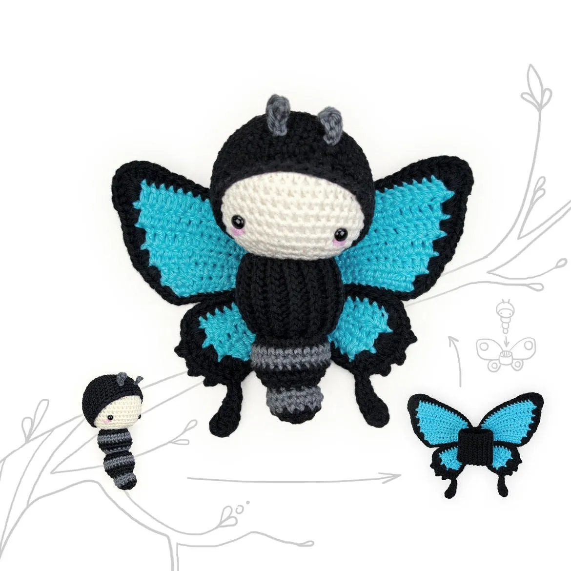 Amigurumi Crochet Kit . Ulysses Butterfly