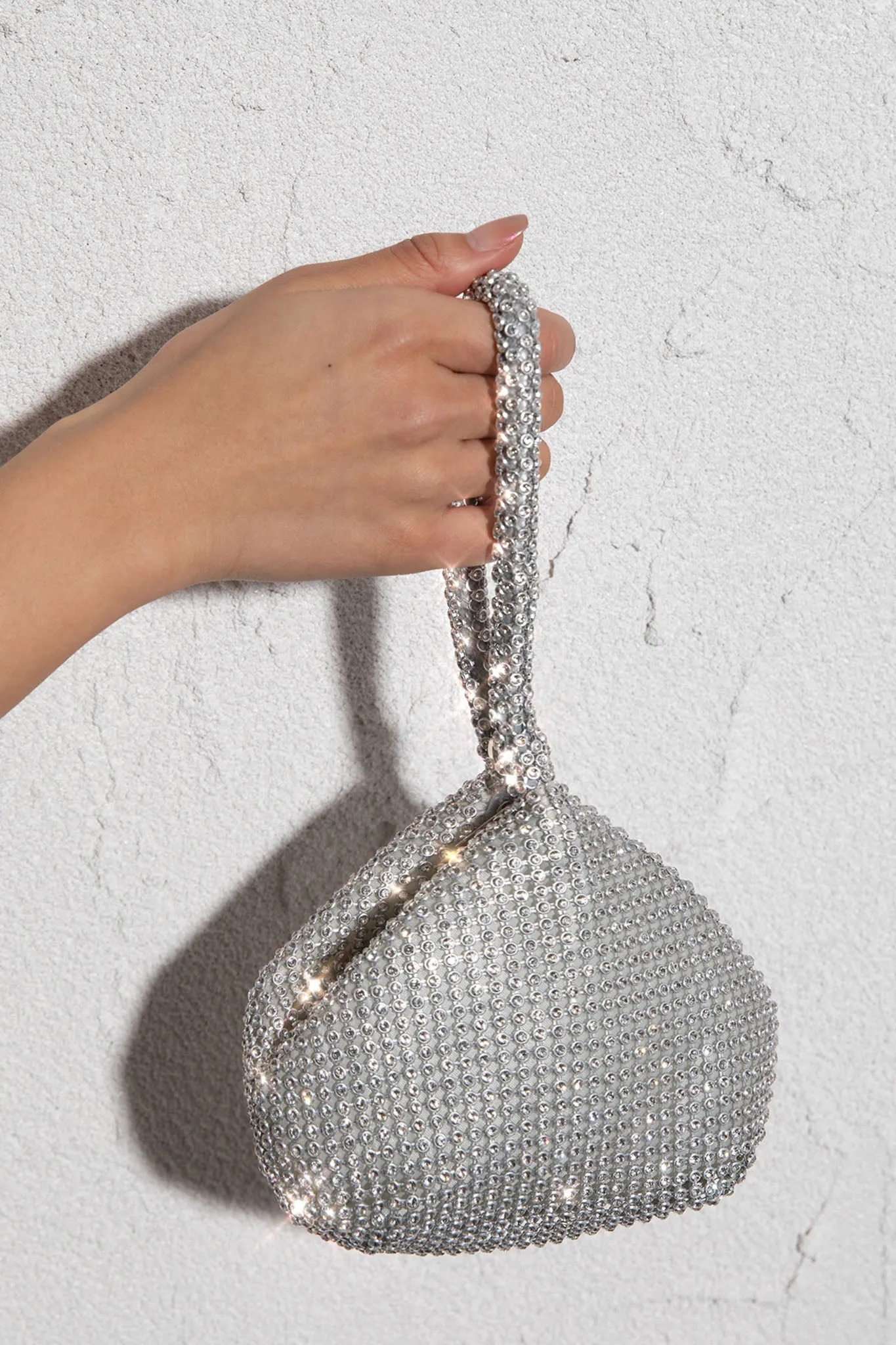 Amore Diamante Mesh Bag Silver