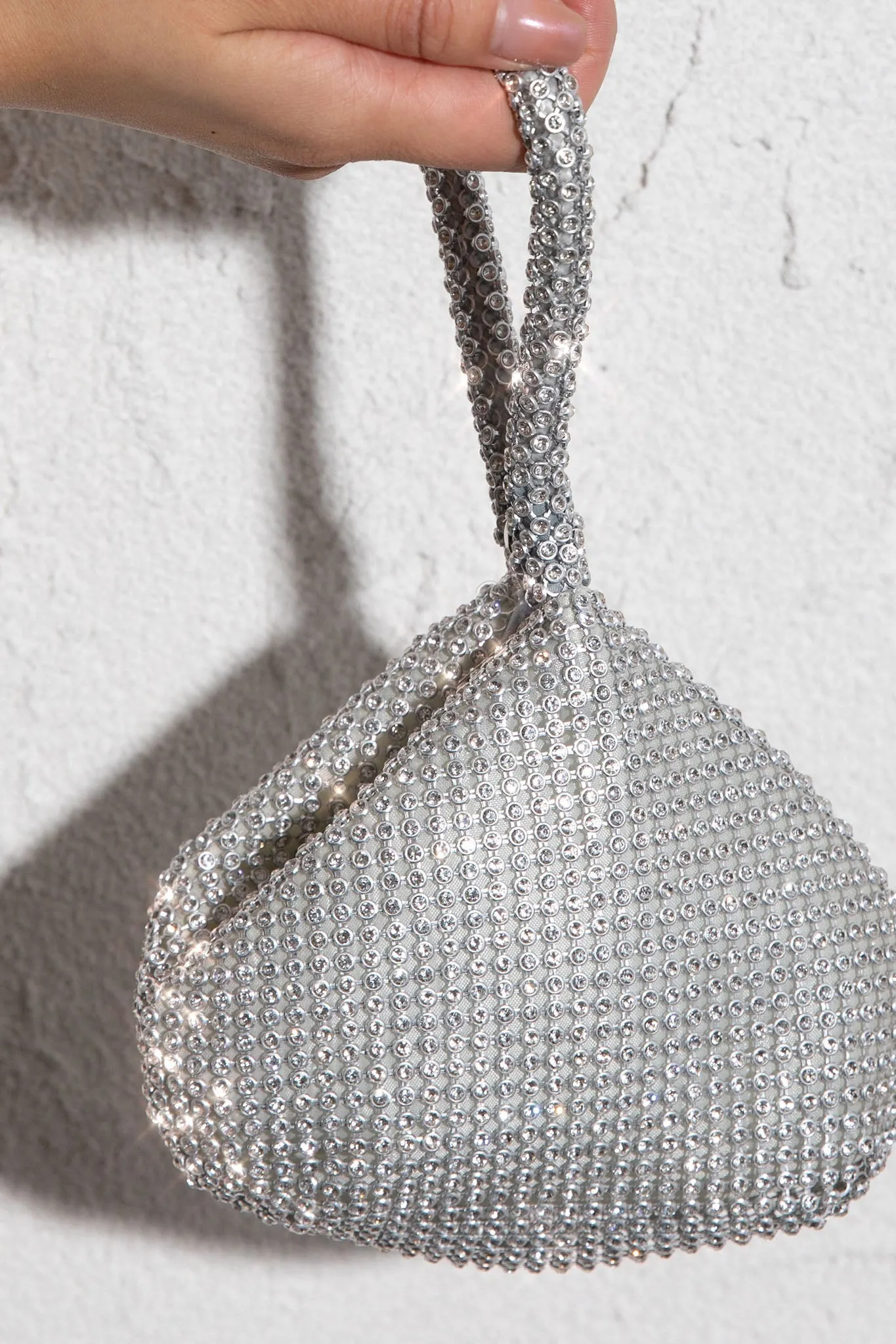 Amore Diamante Mesh Bag Silver