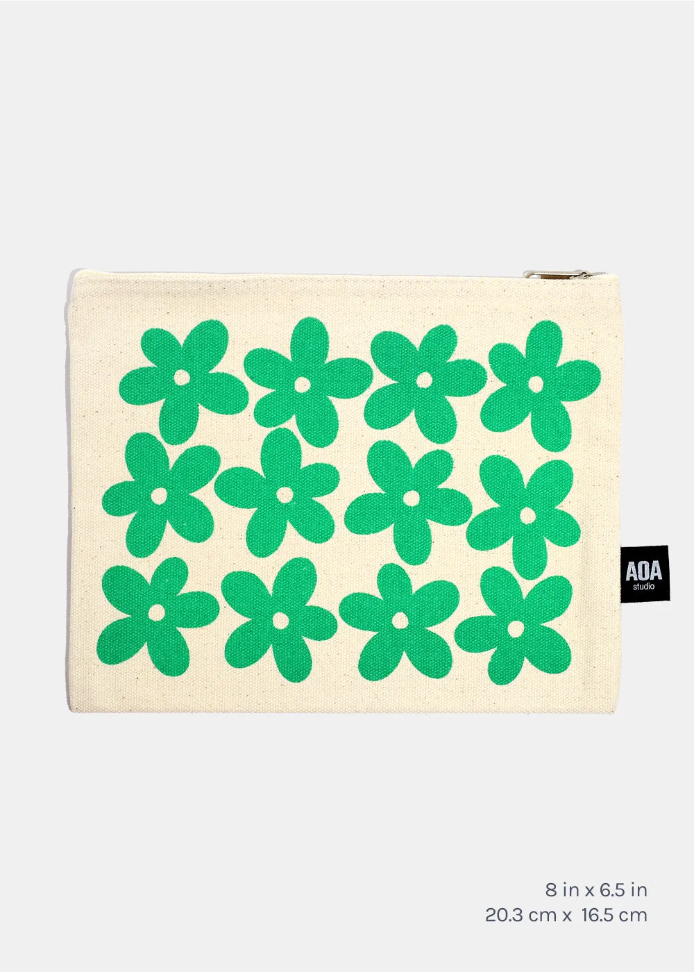 AOA Canvas Bag - Green Flowers