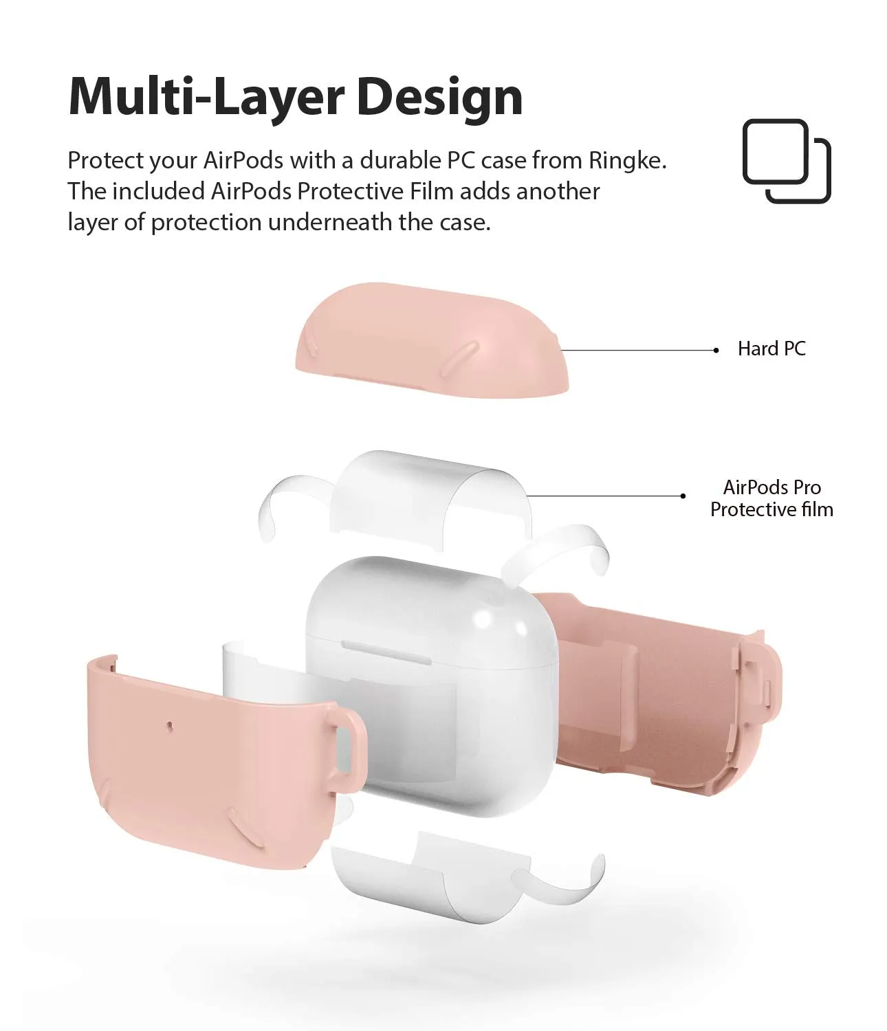 Apple AirPods Pro | Layered case - Peach Pink