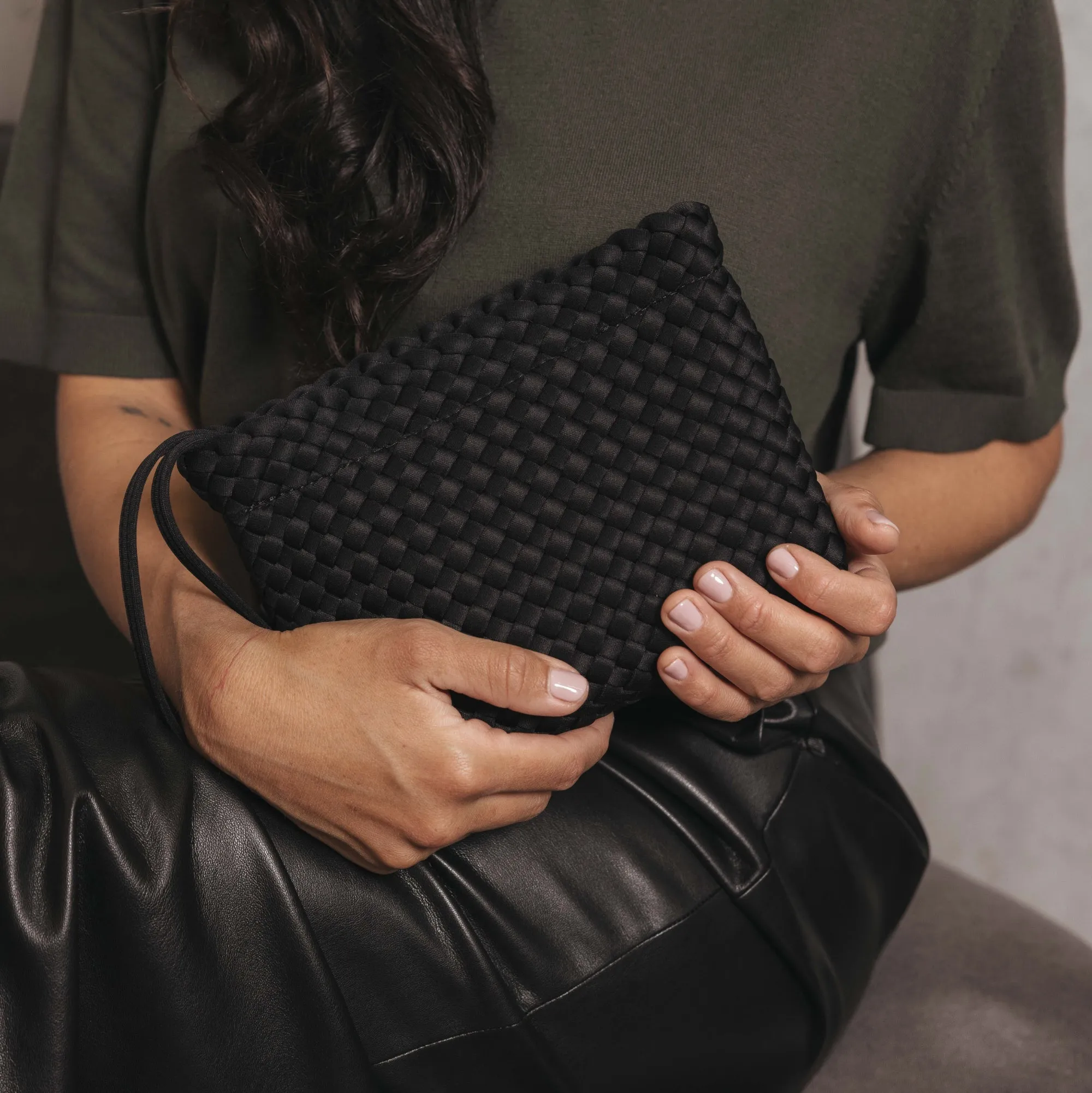 Aria Black Clutch Crossbody Bag