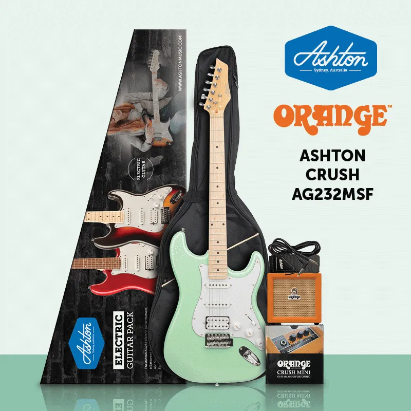 Ashton AG232MSF Electric Guitar Pack W/ Crush Mini Amp