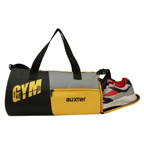 Auxter Premium Black / Yellow Sports Duffel Gym Bag with Shoe Compartment