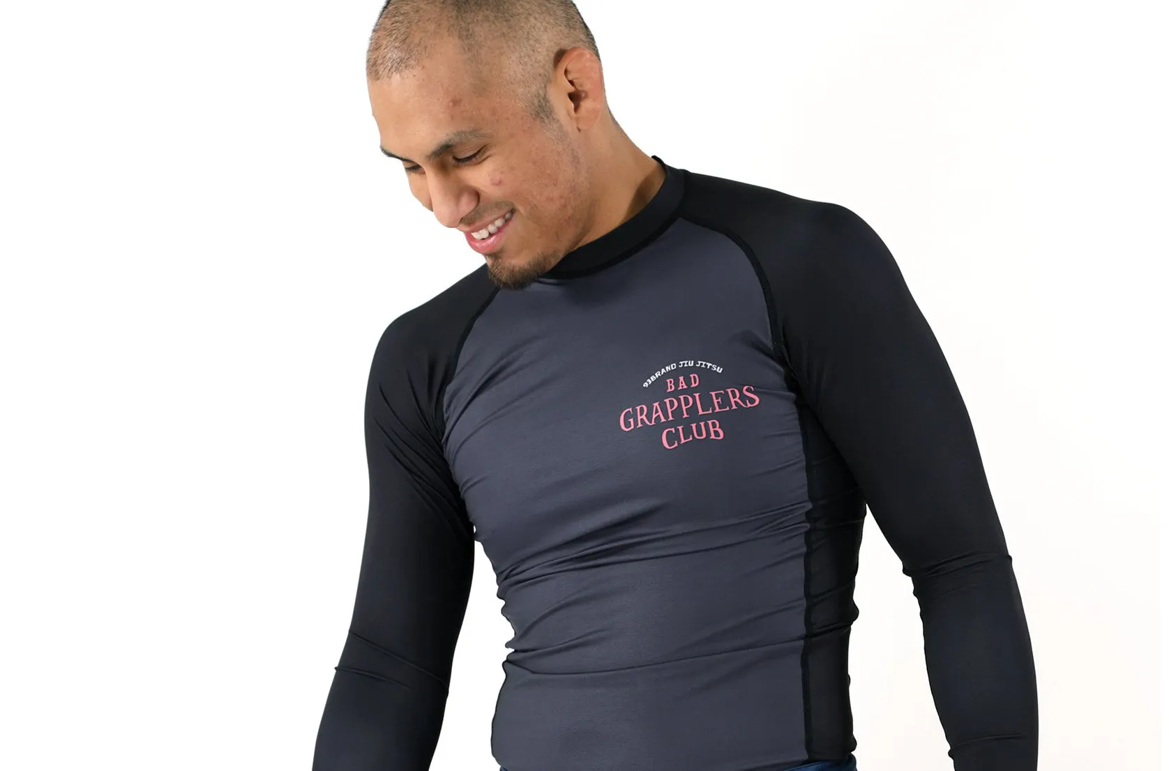 BAD GRAPPLERS CLUB Men's Rash Guard - Long Sleeve (Black)