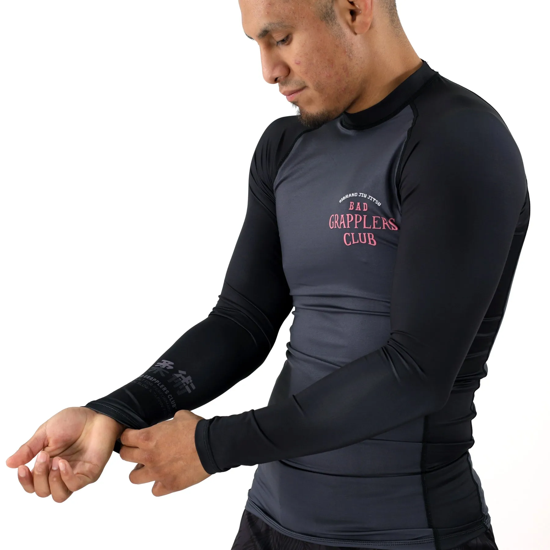 BAD GRAPPLERS CLUB Men's Rash Guard - Long Sleeve (Black)