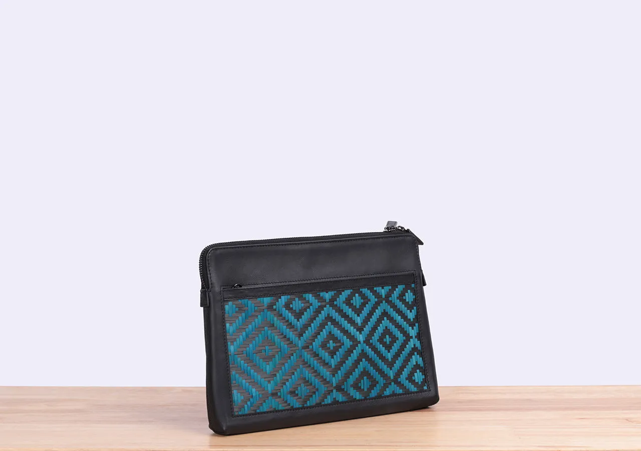 Bamboo Clutch (Black-Navy)