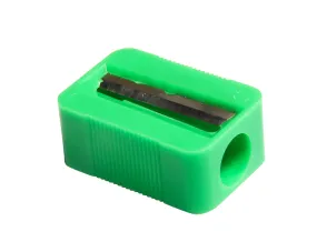 Baumgartens Slanted Face Pencil Sharpener Single Hole ASSORTED Colors (MR3380)