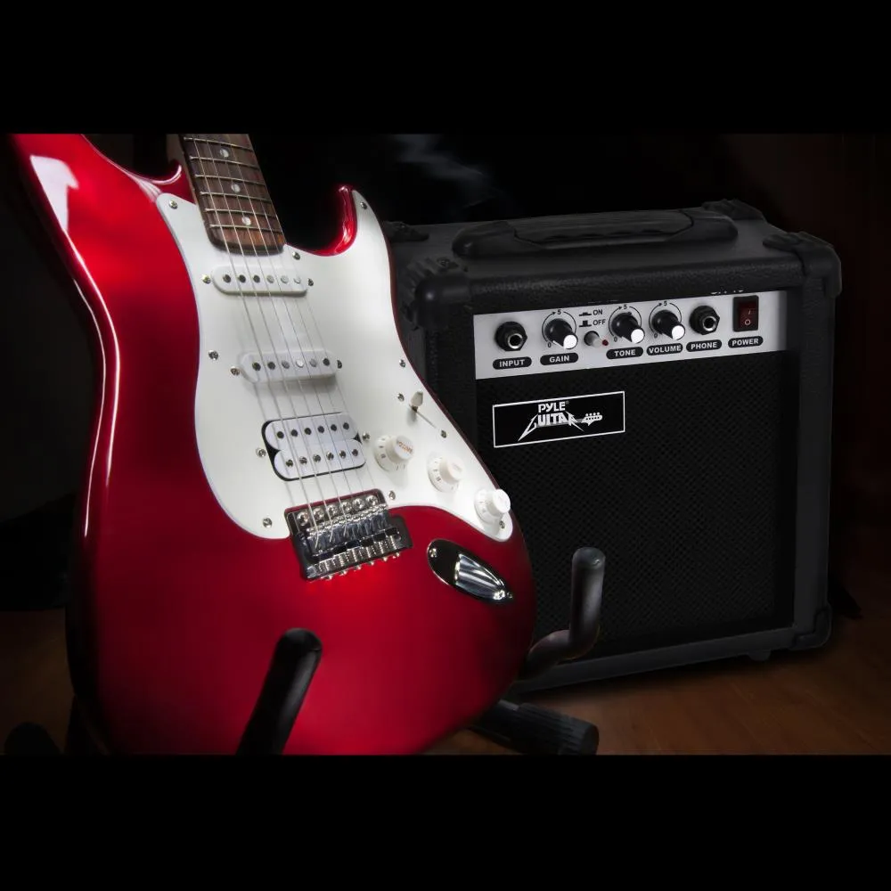 Beginners Electric Guitar Kit, Includes Amplifier & Accessories (Red)