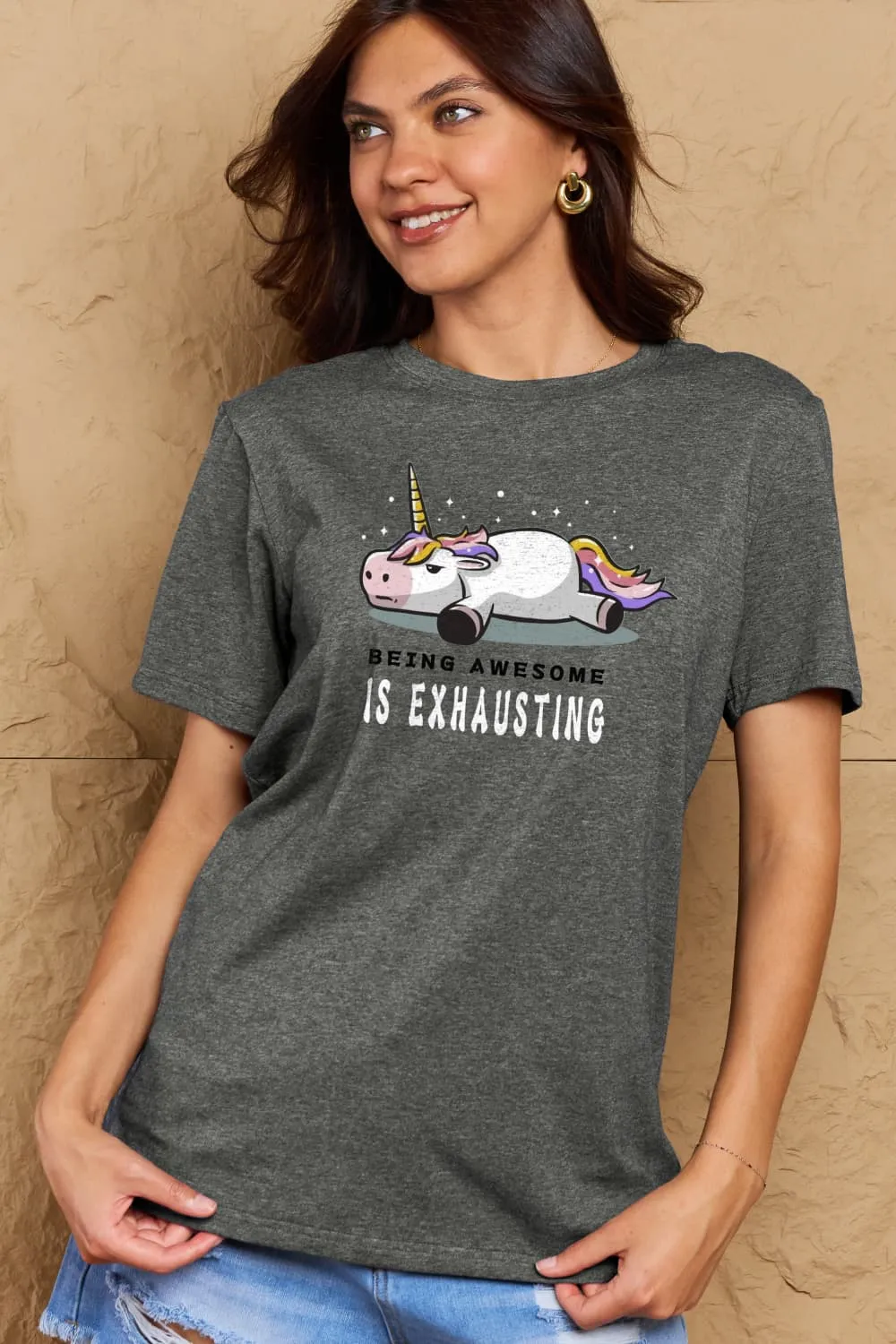 BEING AWESOME IS EXHAUSTING Graphic Cotton Tee