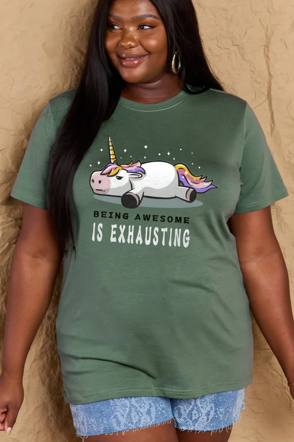 BEING AWESOME IS EXHAUSTING Graphic Cotton Tee