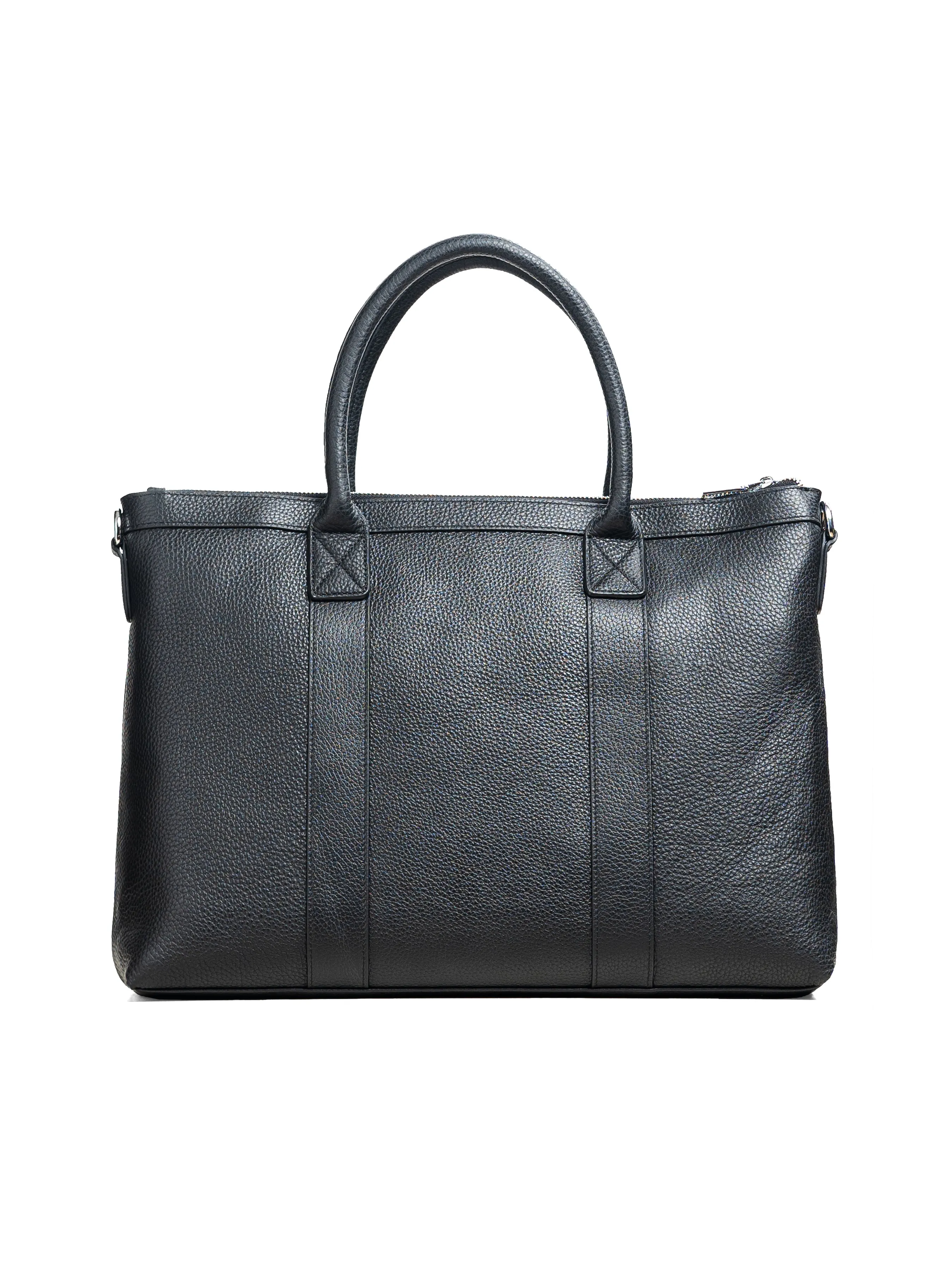 Bellagio Briefcase - Black Pebble Grain Leather