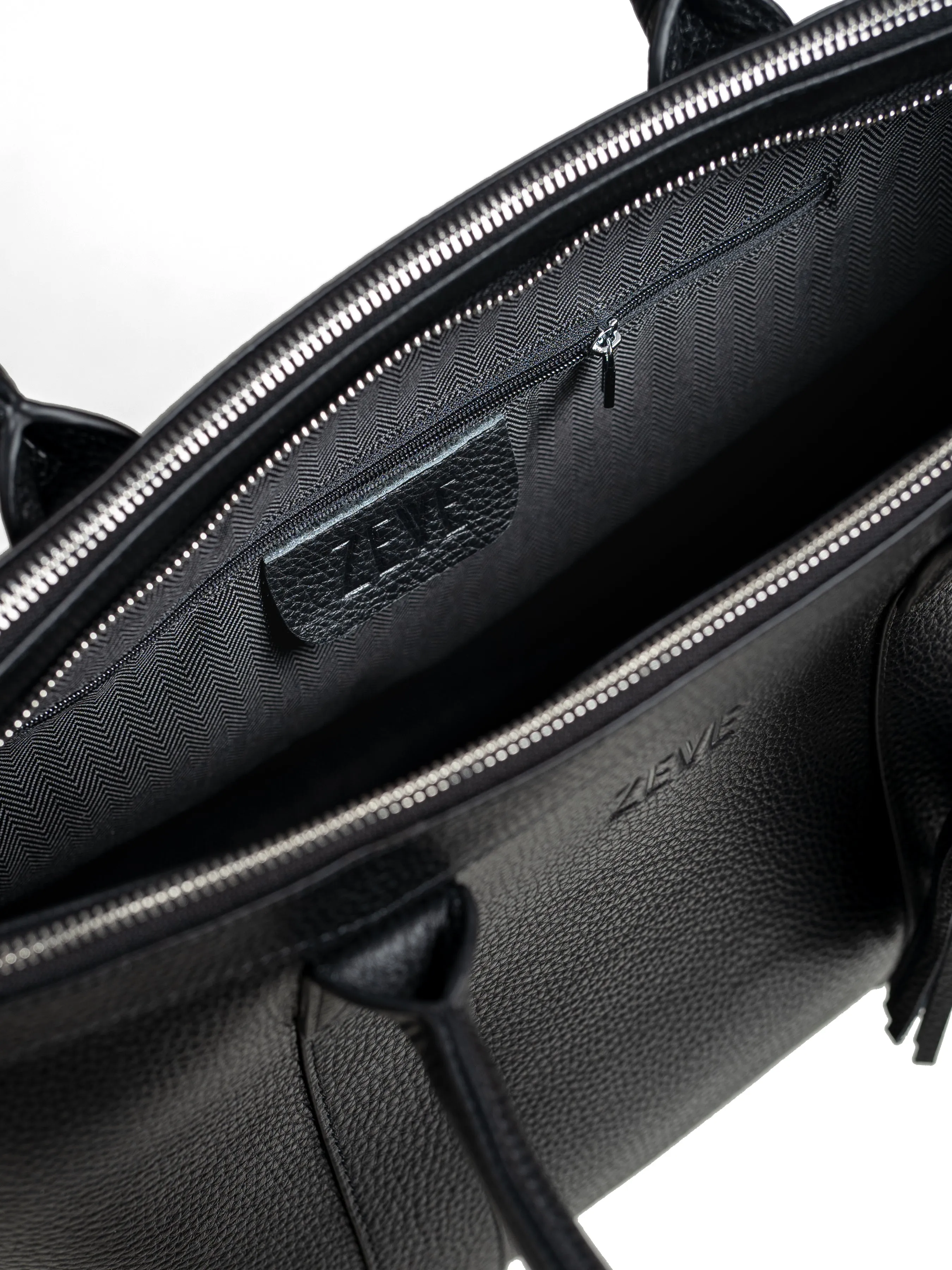 Bellagio Briefcase - Black Pebble Grain Leather