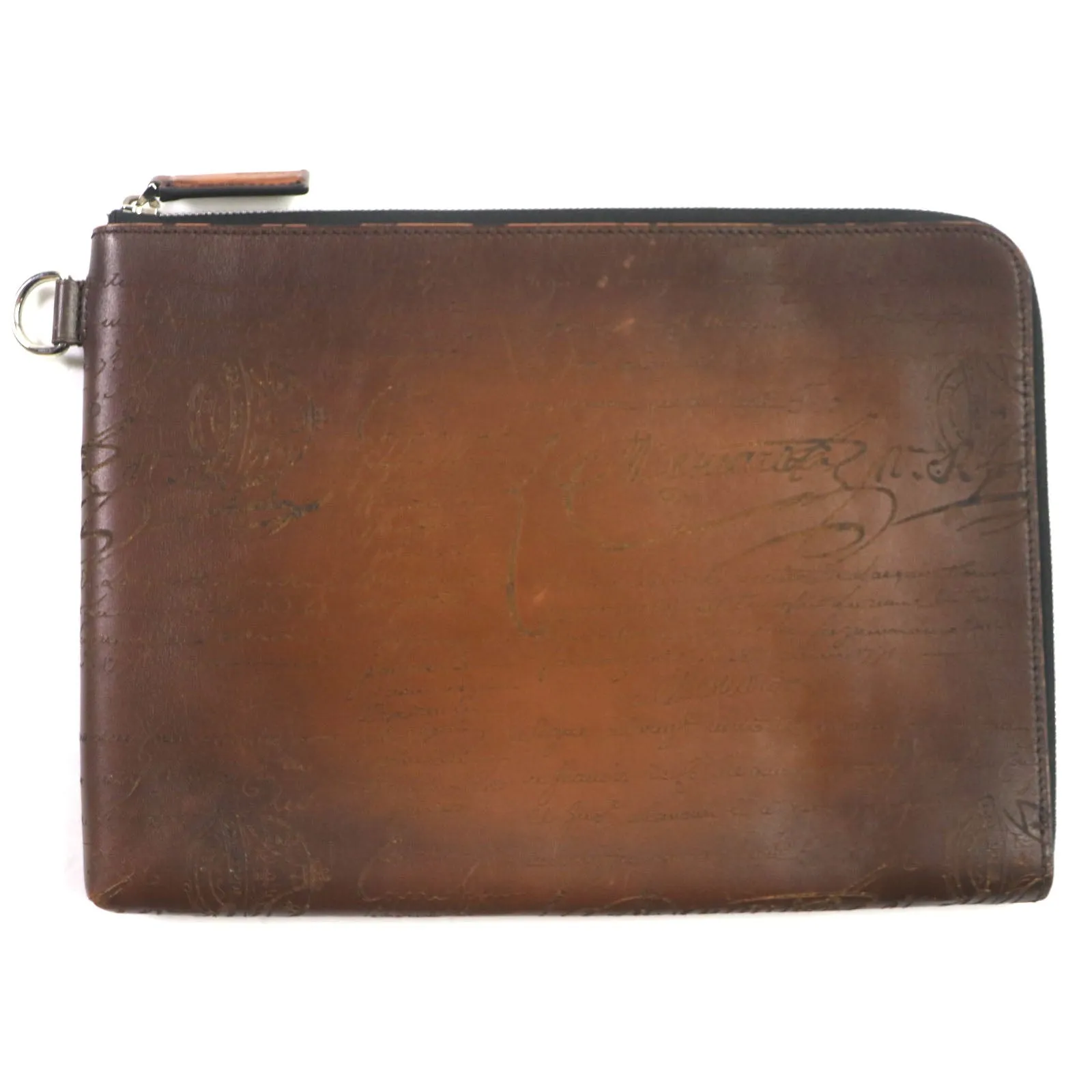 Berluti Nino GM Cacao Intenso Leather Clutch