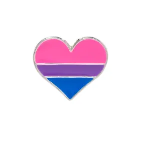 Bisexual Flag Heart Shaped Pins