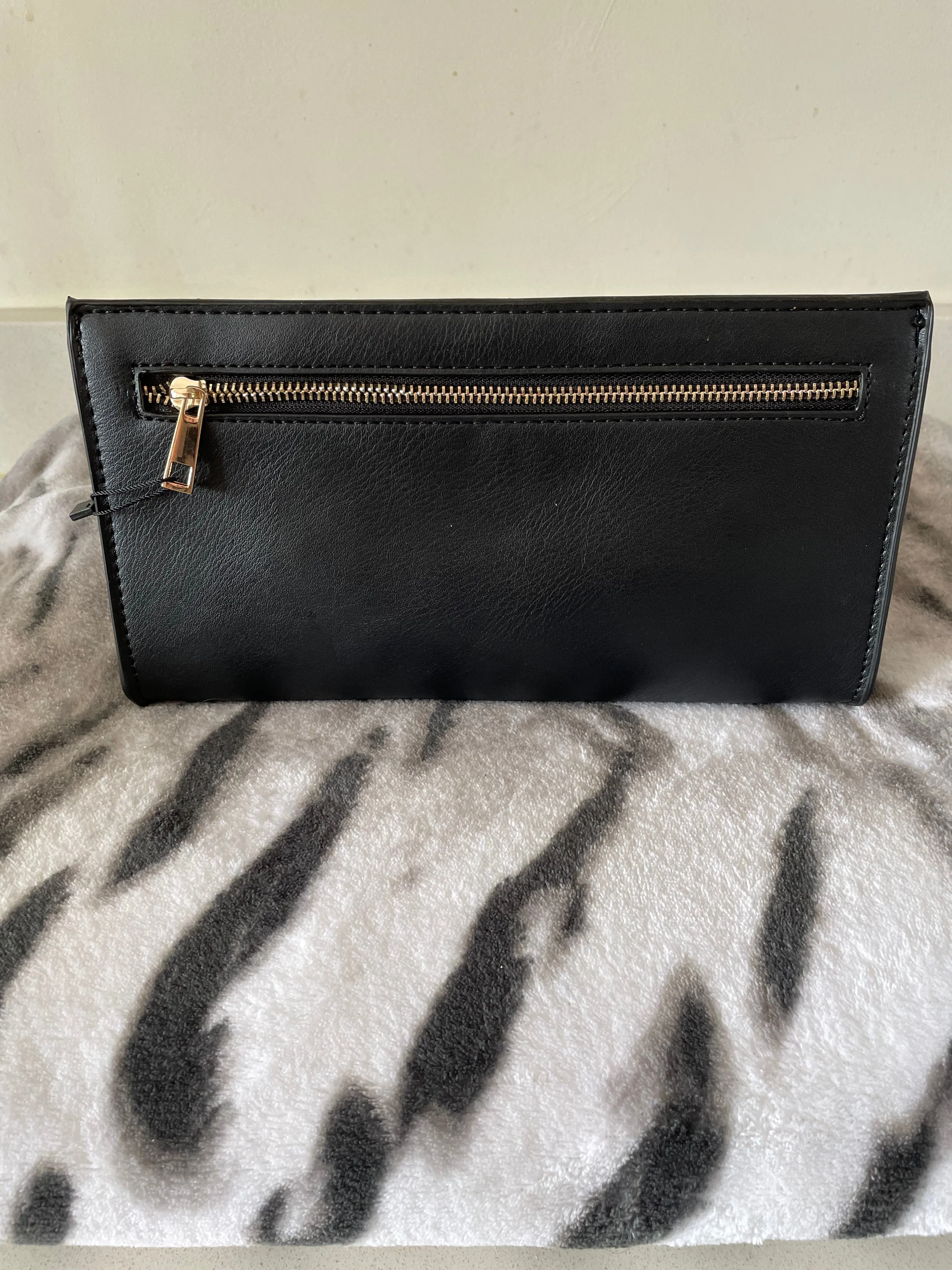 Black Double Zip Clutch Bag