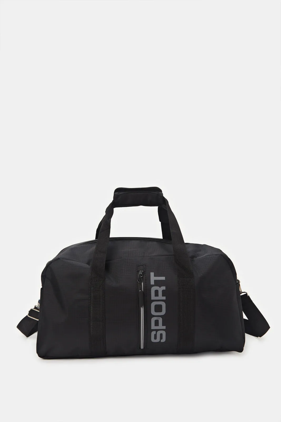 Black Printed Duffle Bag