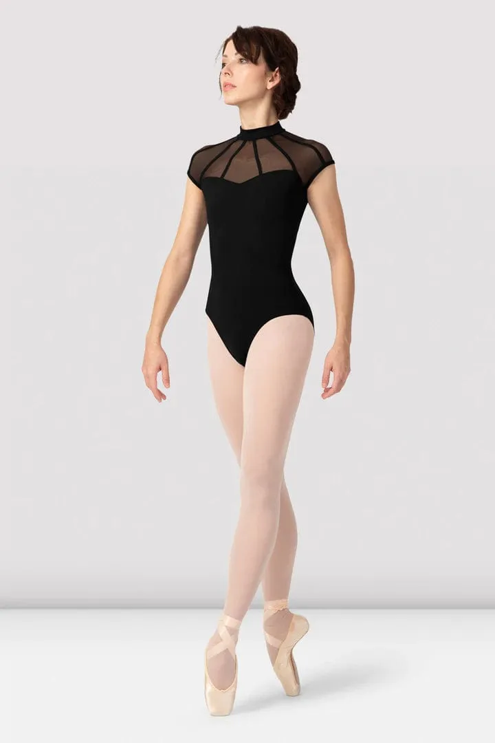 Bloch L9602 Adult Victory Mock Neck Zip up Cap Sleeve Leotard