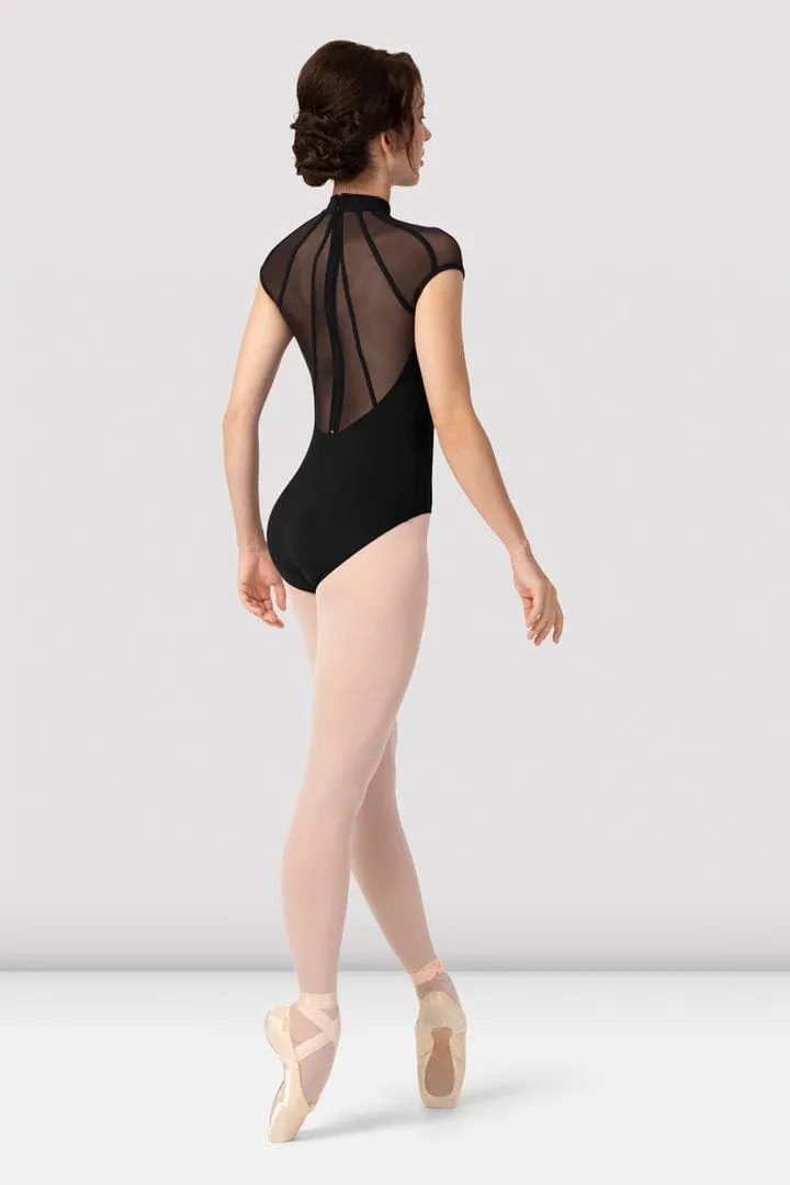 Bloch L9602 Adult Victory Mock Neck Zip up Cap Sleeve Leotard