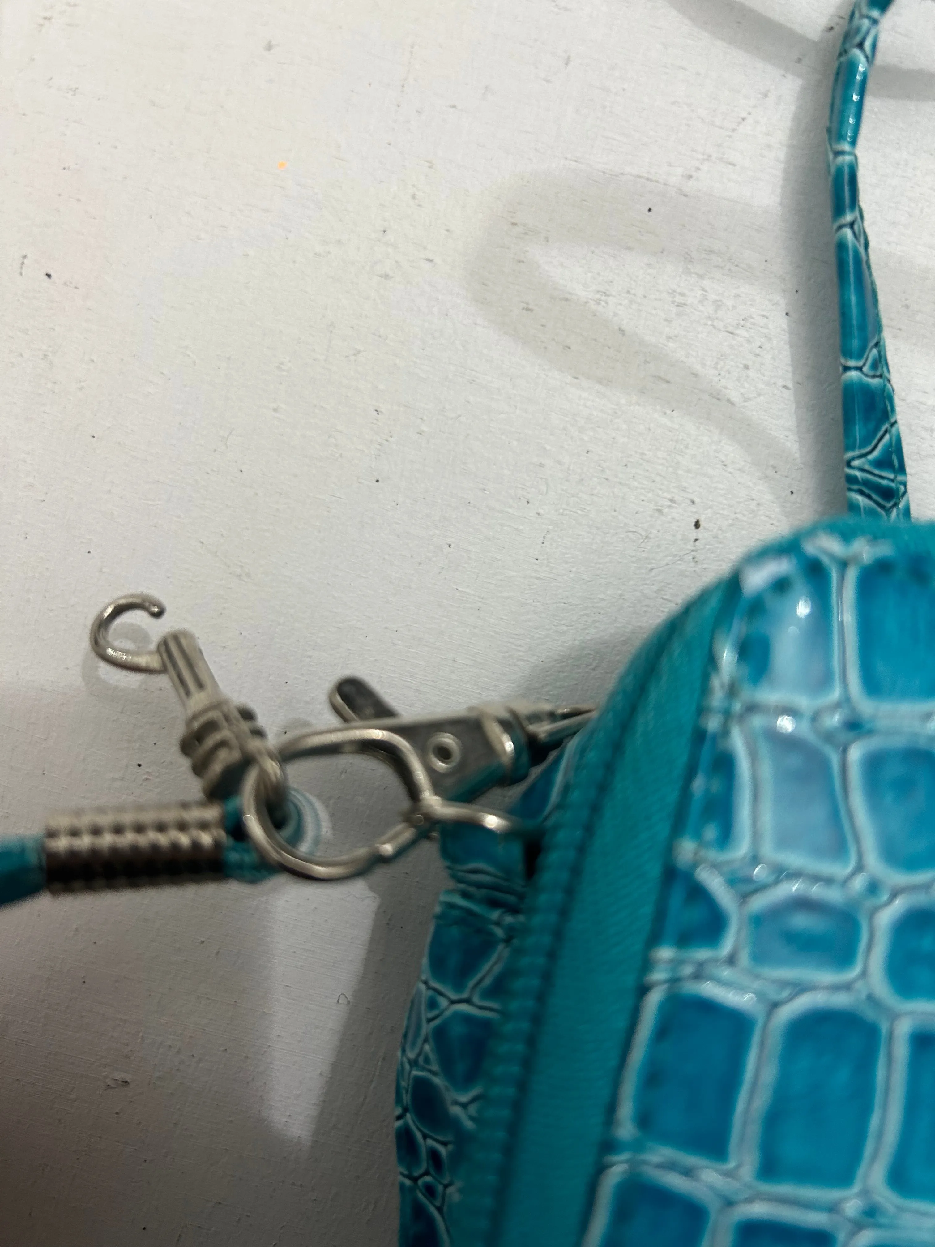 Blue croco  y2k mini wallet bag