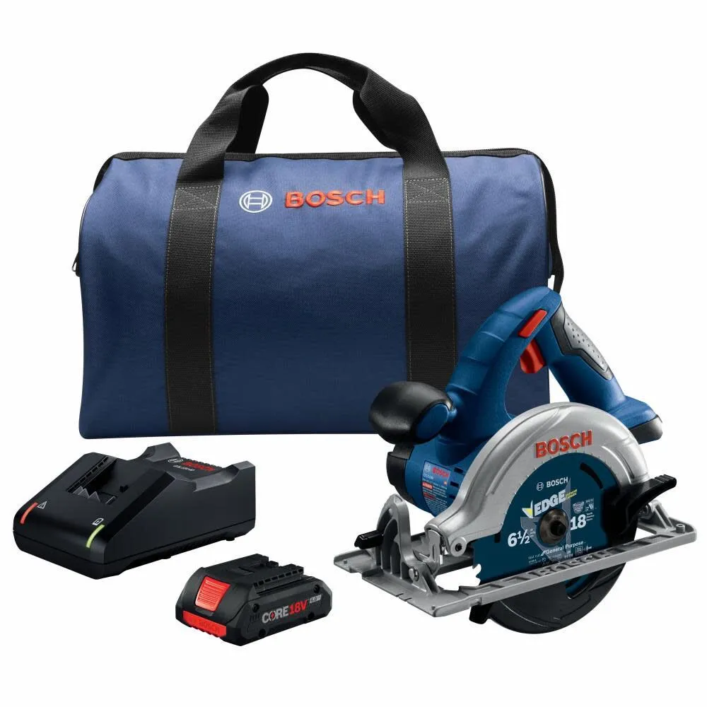 Bosch CCS180-B15 18V 6-1/2" Blade-Left Circular Saw Kit with (1) CORE18V 4 Ah Advanced Power Battery