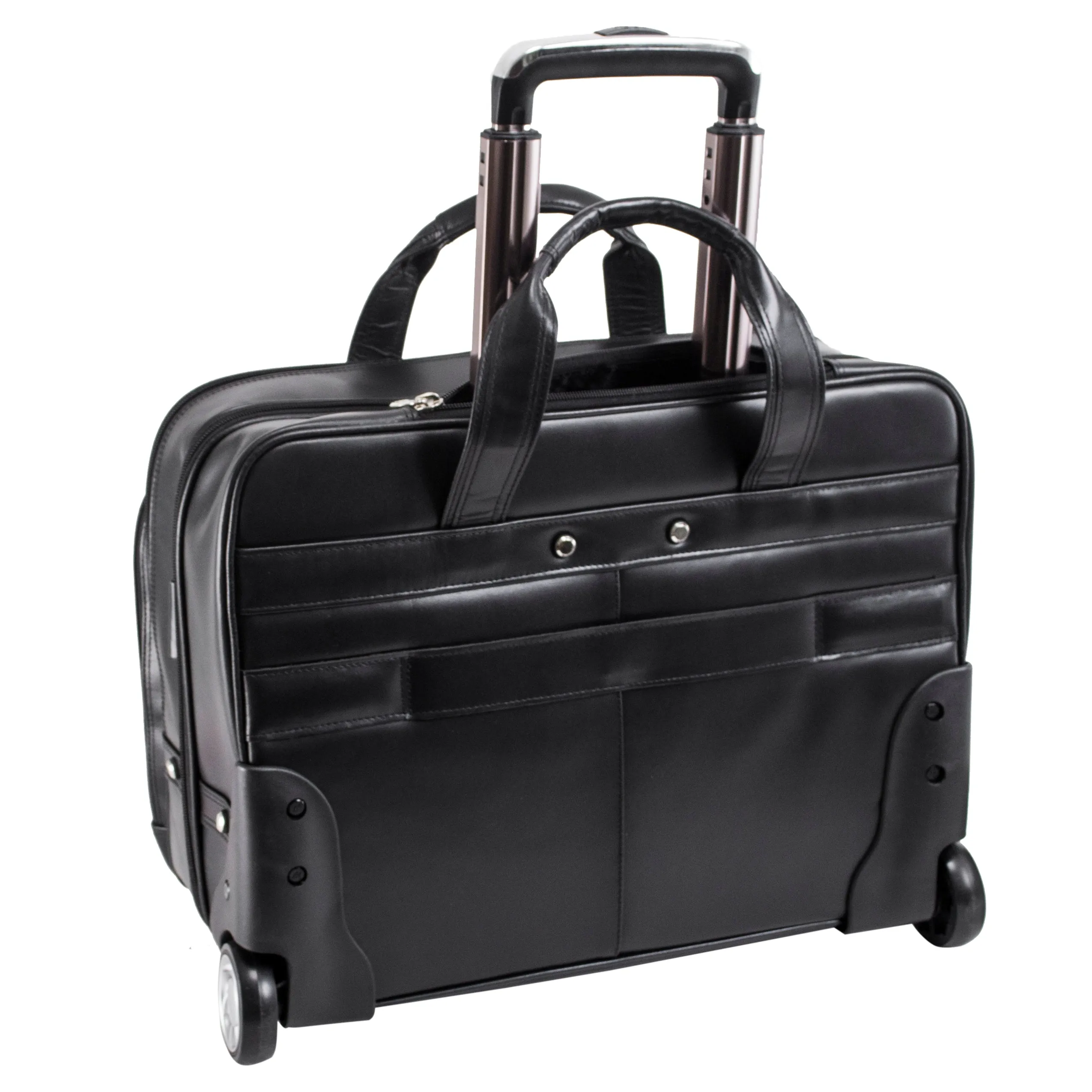 BOWERY | 15” Leather Wheeled Laptop Briefcase