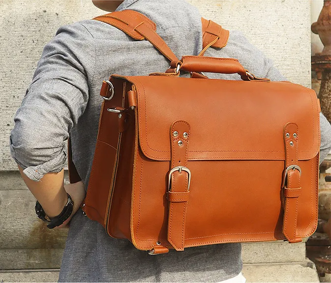 Brown Vintage Leather Briefcase for Business Men 7161