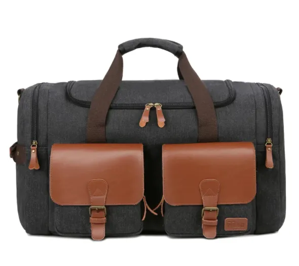 Canvas and Leather Duffle Bag