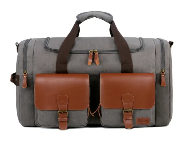 Canvas and Leather Duffle Bag