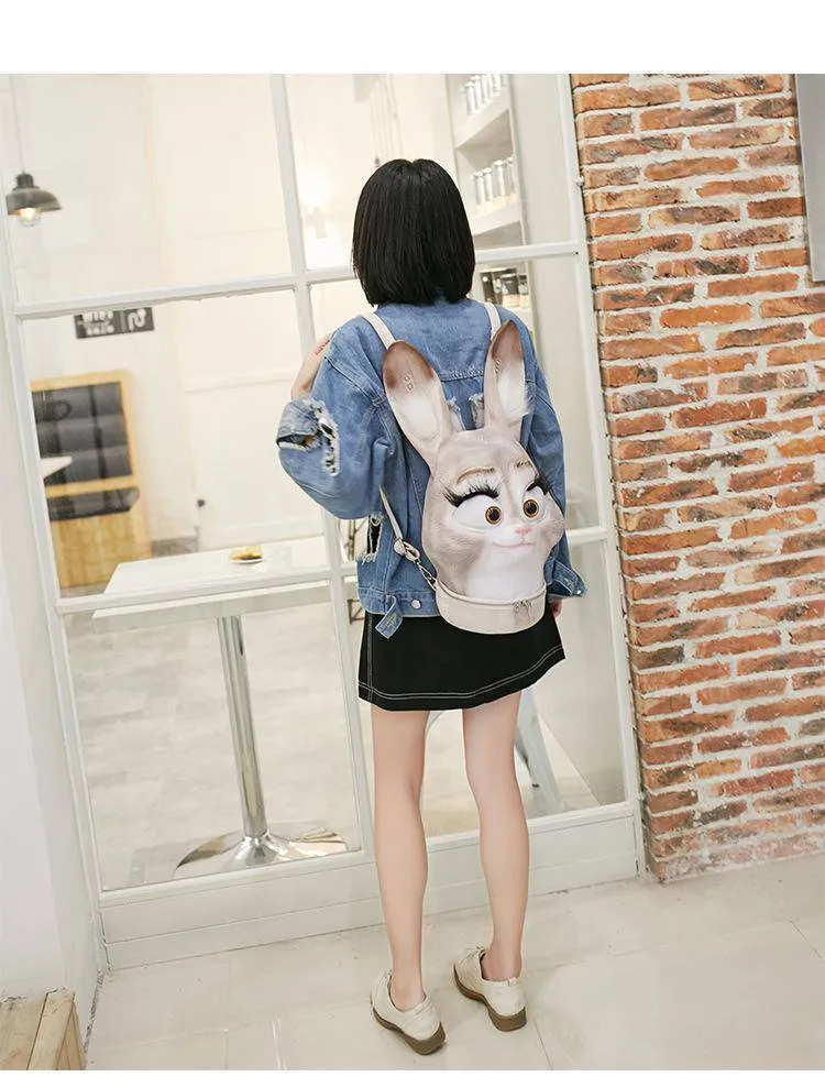 Cartoo Cute Rabbit Fashion Punk Backpack Gift Bags