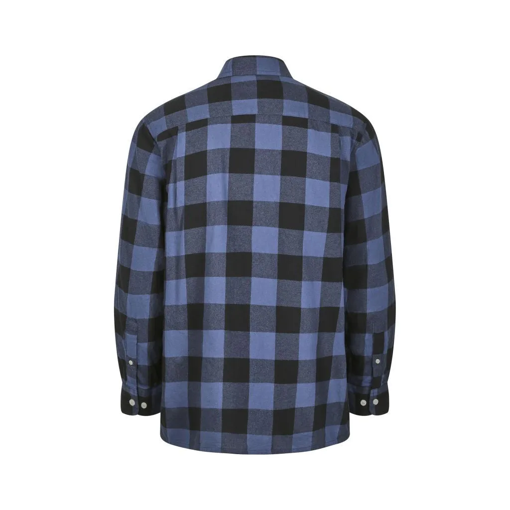 Champion Mens Arran 100% Cotton Yarn Dyed Flannel Check Shirt-BLUE