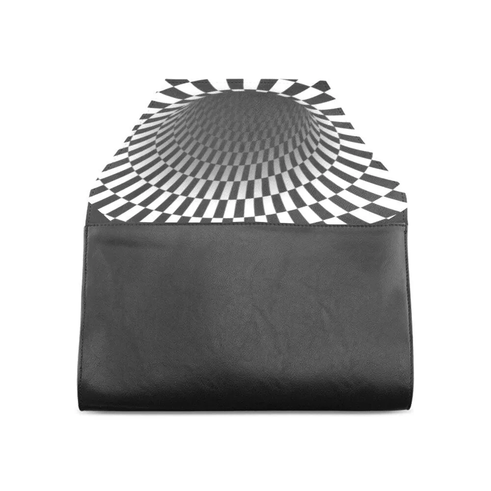 Checker Vortex Elegant Clutch Bag,Evening Bag/Purse/Handbag,Gift for Christmas/Thanksgiving/Birthday/Anniversary/Graduation/Party accessory