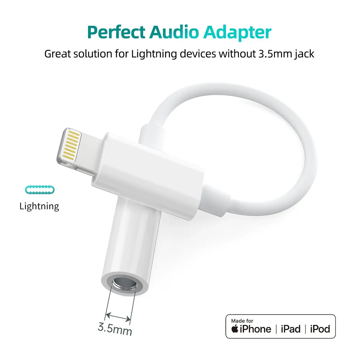 Choetech Lightning to 3.5mm Audio Jack AUX005 (White)