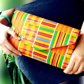 Clutch Purse/ Cross Body- kente Print