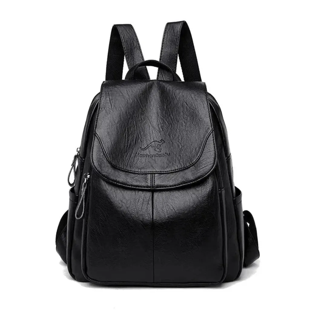 Comfy Leather Backpack - Gallantry - Black Brown or White