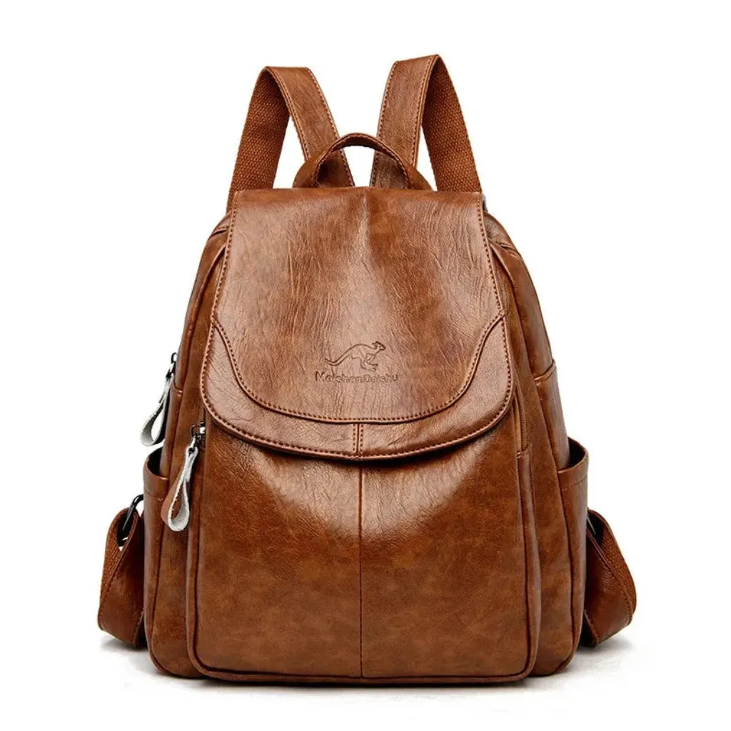 Comfy Leather Backpack - Gallantry - Black Brown or White