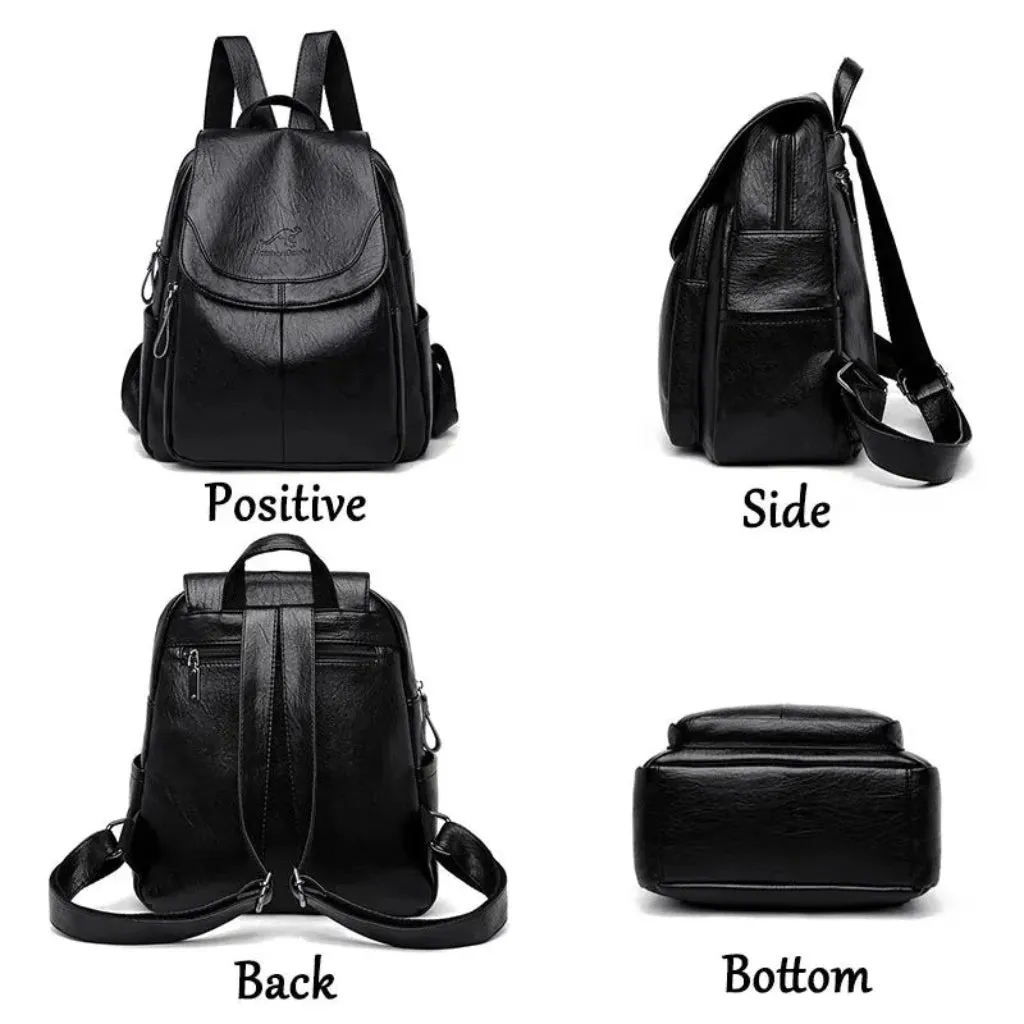 Comfy Leather Backpack - Gallantry - Black Brown or White